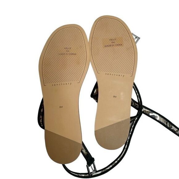 Sanctuary NWOT black snake print Nellie strappy sandals size 9 - Picture 6 of 13